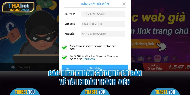 Các điều khoản sử dụng cơ bản về tài khoản thành viên